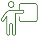Person pointing to presentation 